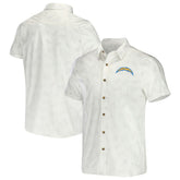 Los Angeles Chargers NFL x Darius Rucker Collection Woven Button-Up T-Shirt White