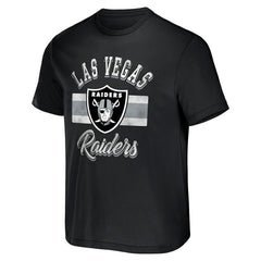 Las Vegas Raiders NFL x Darius Rucker Collection Stripe T-Shirt Black