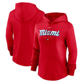 Miami Marlins Nike Women's City Connect Pregame Performance Pullover Hoodie - Red Hoodies