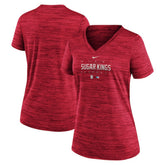 Miami Marlins Nike Women's City Connect Velocity Practice Performance V-Neck T-Shirt - Red T-shirts