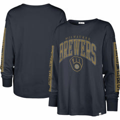Milwaukee Brewers '47 Women's Statement Long Sleeve T-Shirt - Navy T-shirts