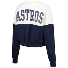 Houston Astros '47 Women's Take Two Bonita Pullover Sweatshirt - White/Navy Pullover