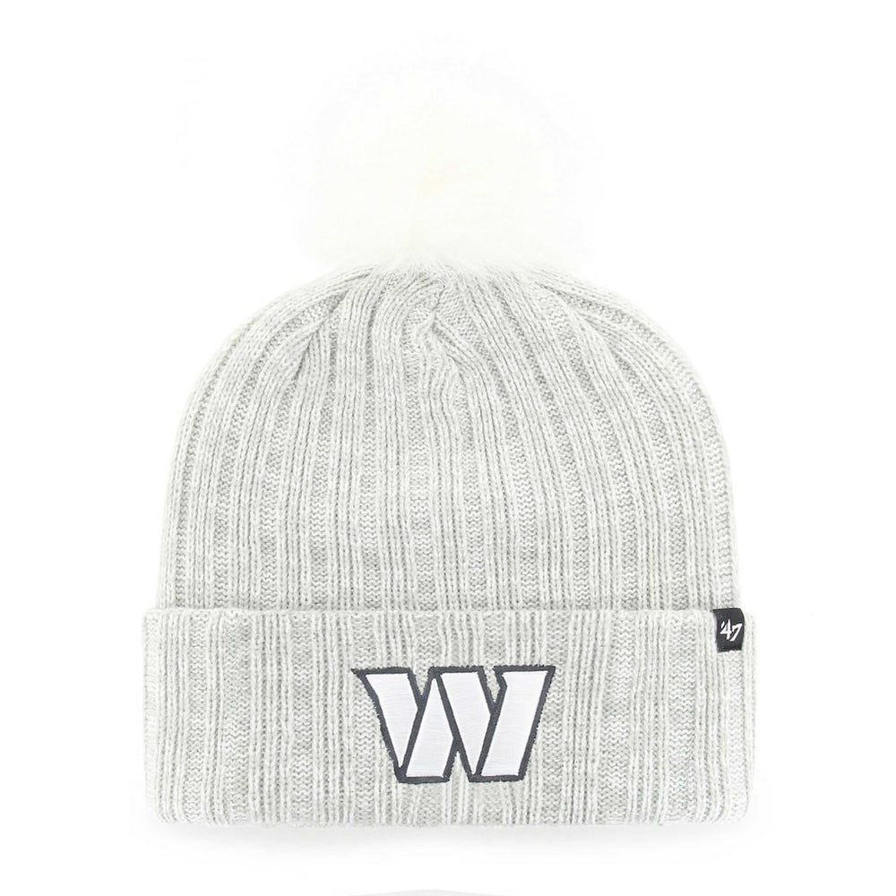 Washington Commanders '47 Women's Koda Cuffed Knit Hat with Pom Gray