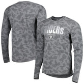 Las Vegas Raiders MSX by Michael Strahan Performance Camo Long Sleeve T-Shirt Black