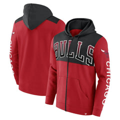 Chicago Bulls Skyhook Colorblock Full-Zip Hoodie Red/Black