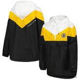 NHL Boston Bruins Tommy Hilfiger Women's Staci Half-Zip Windbreaker Jacket - Black/Gold