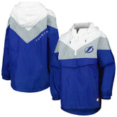 NHL Tampa Bay Lightning Tommy Hilfiger Women's Staci Half-Zip Windbreaker Jacket - Blue/Silver