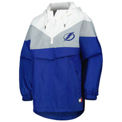 NHL Tampa Bay Lightning Tommy Hilfiger Women's Staci Half-Zip Windbreaker Jacket - Blue/Silver
