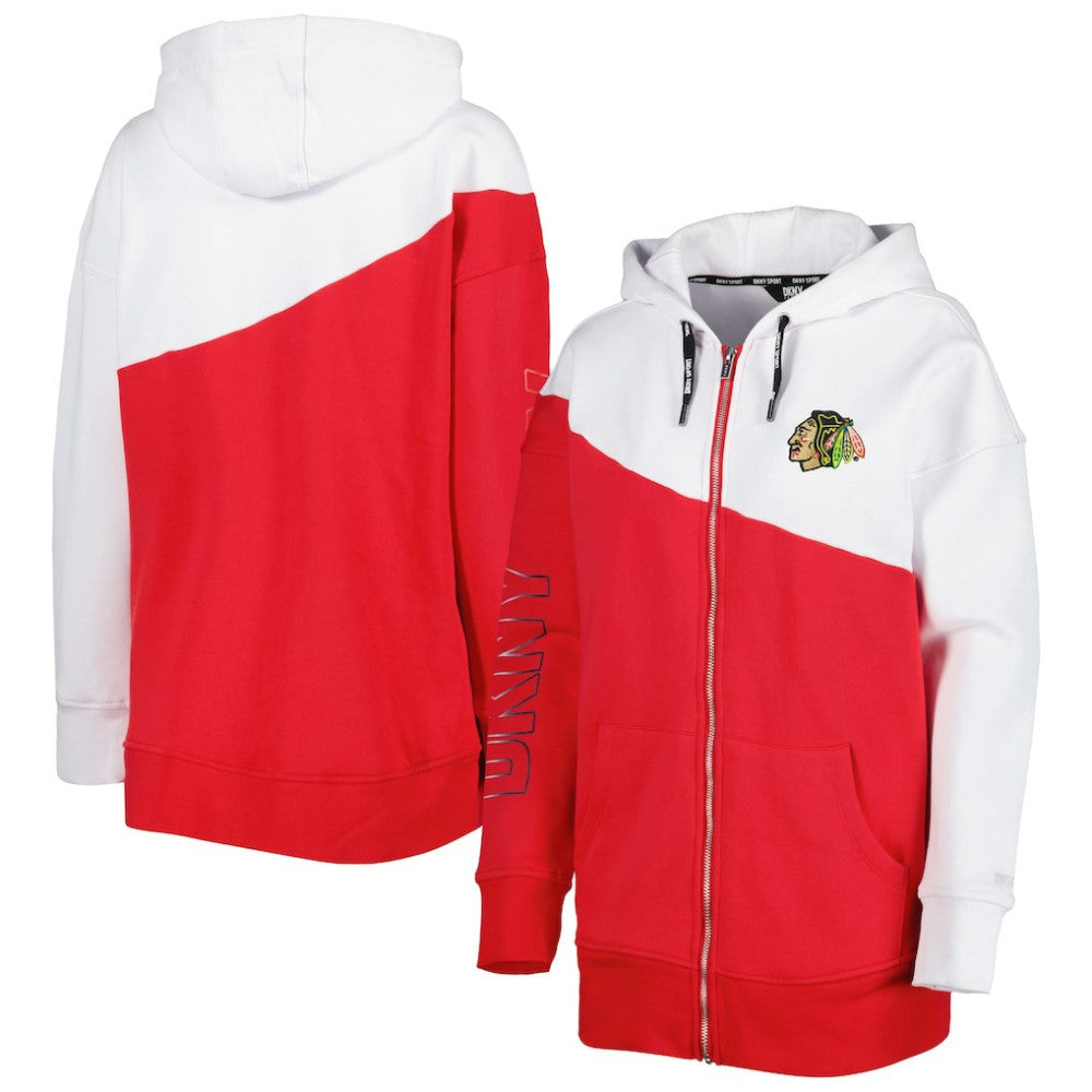 NHL Chicago Blackhawks DKNY Sport Women's Gina Full-Zip Hoodie - Red/White