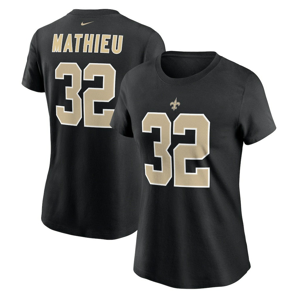 Tyrann Mathieu New Orleans Saints Women's Player Name & Number T-Shirt Black