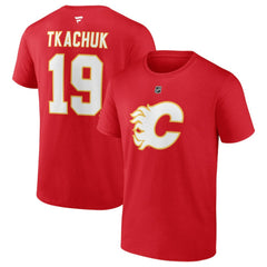 NHL Matthew Tkachuk Calgary Flames Fanatics Authentic Stack Name & Number T-Shirt - Red