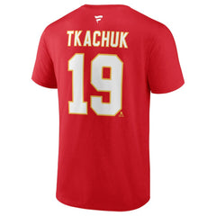NHL Matthew Tkachuk Calgary Flames Fanatics Authentic Stack Name & Number T-Shirt - Red