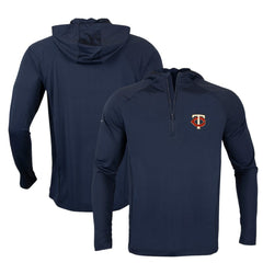 Minnesota Twins Levelwear Zander Insignia Core Quarter-Zip Pullover Hoodie - Navy Hoodies