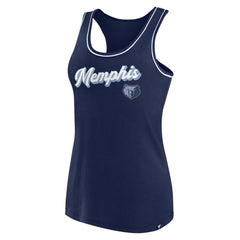 Memphis Grizzlies Women's Wordmark Logo Racerback Tank Top Navy