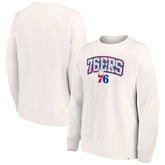 Philadelphia 76ers Women's Tonal Leopard Pullover Sweatshirt White