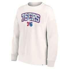 Philadelphia 76ers Women's Tonal Leopard Pullover Sweatshirt White