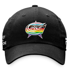 NHL Columbus Blue Jackets Fanatics Team Logo Pride Adjustable Hat - Black