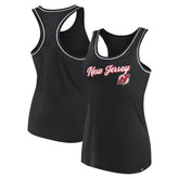 NHL New Jersey Devils Fanatics Women's Wordmark Logo Racerback Scoop Neck Tank Top - Black
