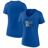 Dallas Mavericks Women's Hometown Collection All In V-Neck T-Shirt Blue
