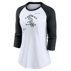 Chicago White Sox Nike Women's Next Up Tri-Blend Raglan 3/4-Sleeve T-Shirt - White/Black T-shirts
