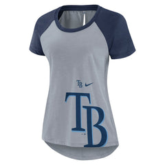 Tampa Bay Rays Nike Women's Summer Breeze Raglan Fashion T-Shirt - Heather Gray T-shirts