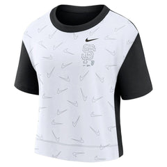 San Francisco Giants Nike Women's Line Up High Hip Fashion T-Shirt - Black/White T-shirts
