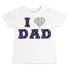Cleveland Guardians Tiny Turnip Youth I Love Dad T-Shirt - White T-shirts
