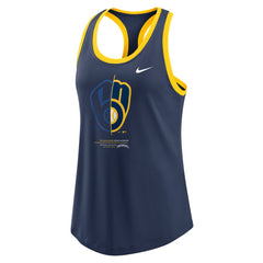 Milwaukee Brewers Nike Women's Tech Tri-Blend Tank Top - Navy Tanks