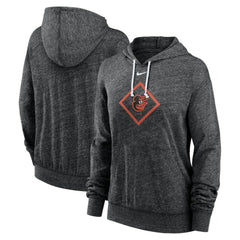 Baltimore Orioles Nike Women's Diamond Icon Gym Vintage Lightweight Hooded Top - Black Tops