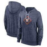 Houston Astros Nike Women's Diamond Icon Gym Vintage Lightweight Hooded Top - Navy Tops