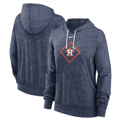 Houston Astros Nike Women's Diamond Icon Gym Vintage Lightweight Hooded Top - Navy Tops