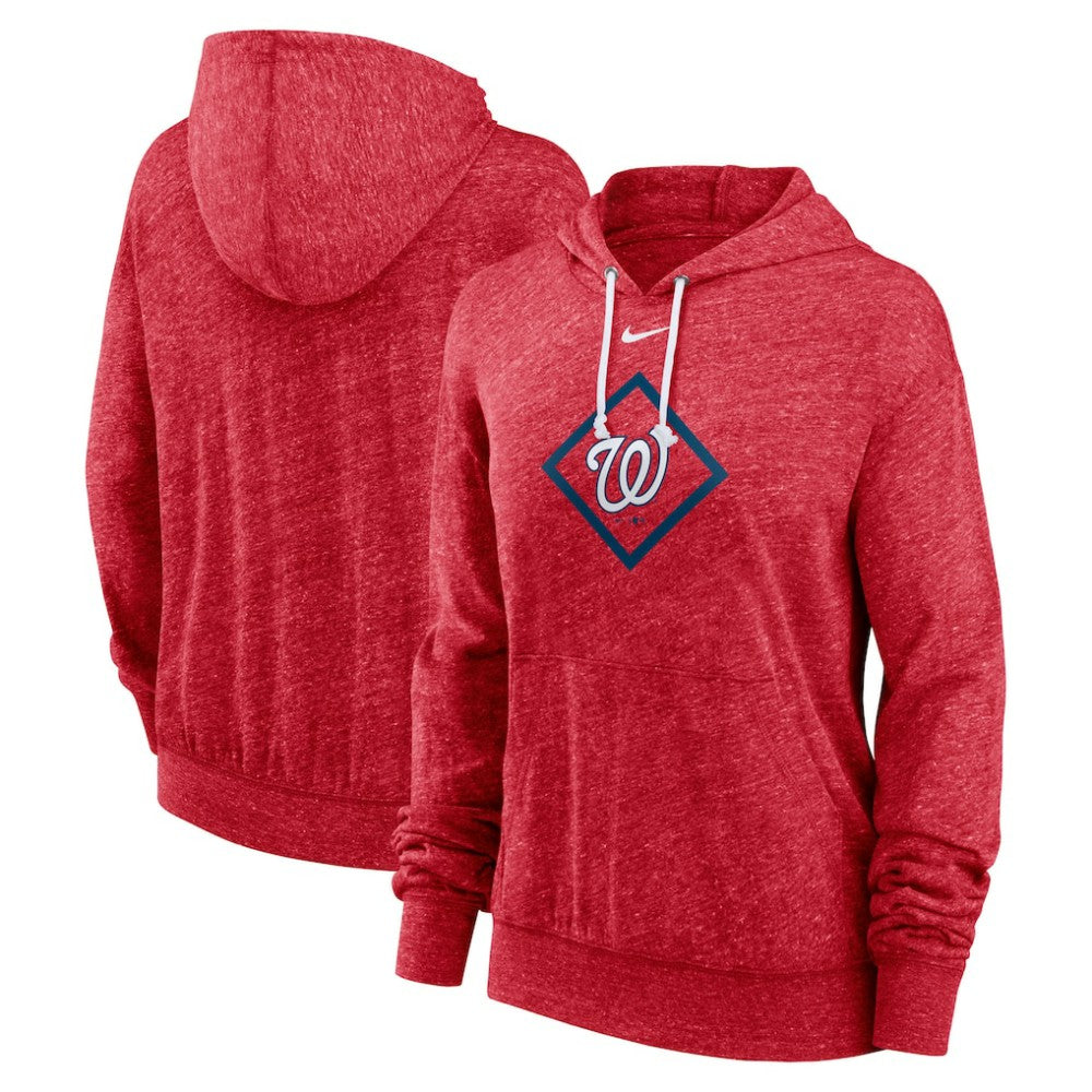 Washington Nationals Nike Women's Diamond Icon Gym Vintage Lightweight Hooded Top - Red Tops