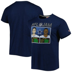 Troy Aikman & Michael Irvin Dallas Cowboys Homage Unisex NFL Jam Retired Tri-Blend T-Shirt Heather Navy