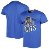 Jonathan Taylor Indianapolis Colts Homage Unisex Caricature Player Tri-Blend T-Shirt Heather Royal