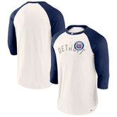 Detroit Tigers Fanatics Backdoor Slider Raglan 3/4-Sleeve T-Shirt - White/Navy T-shirts