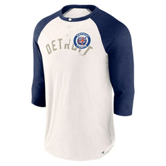 Detroit Tigers Fanatics Backdoor Slider Raglan 3/4-Sleeve T-Shirt - White/Navy T-shirts