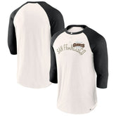 San Francisco Giants Fanatics Backdoor Slider Raglan 3/4-Sleeve T-Shirt - White/Black T-shirts