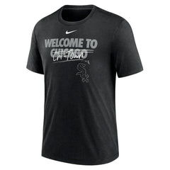 Chicago White Sox Nike Home Spin Tri-Blend T-Shirt - Heather Black T-shirts