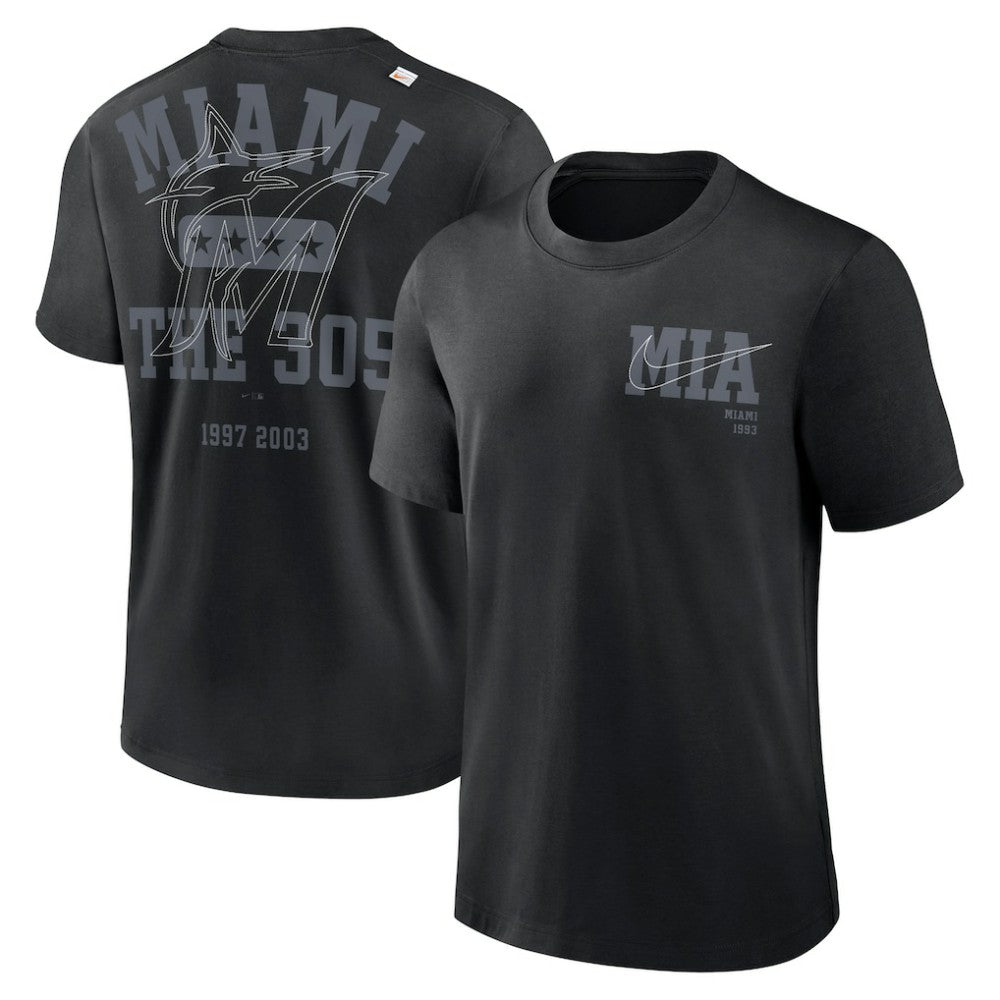 Miami Marlins Nike Statement Game Over T-Shirt - Black T-shirts
