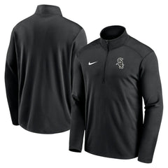 Chicago White Sox Nike Agility Pacer Performance Half-Zip Top - Black Tops