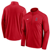 Los Angeles Angels Nike Agility Pacer Lightweight Performance Half-Zip Top - Red Tops