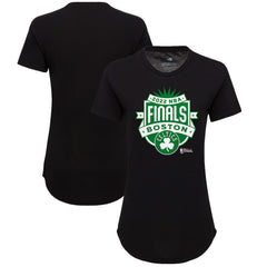 Boston Celtics Sportiqe Women's 2022 NBA Finals Crest Phoebe T-Shirt Black