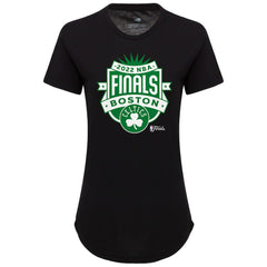 Boston Celtics Sportiqe Women's 2022 NBA Finals Crest Phoebe T-Shirt Black