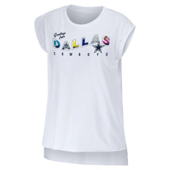 Dallas Cowboys WEAR by Erin Andrews Women's Greetings From Muscle T-Shirt White