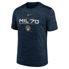 Milwaukee Brewers Nike Wordmark Velocity Performance T-Shirt - Navy T-shirts