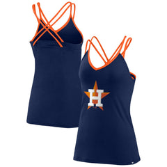 Houston Astros Fanatics Women's Barrel It Up Cross Back V-Neck Tank Top - Navy Tanks