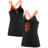 San Francisco Giants Fanatics Women's Barrel It Up Cross Back V-Neck Tank Top - Black Tanks