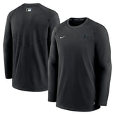 Miami Marlins Nike Authentic Collection Logo Performance Long Sleeve T-Shirt - Black T-shirts