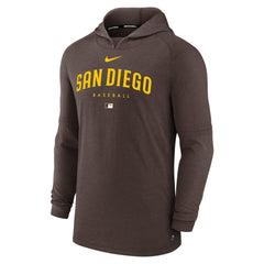San Diego Padres Nike Authentic Collection Lightweight Dri-FIT Hooded Pullover - Brown Pullover