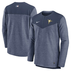 Tampa Bay Rays Nike Authentic Collection Game Time Performance Half-Zip Top - Navy Tops